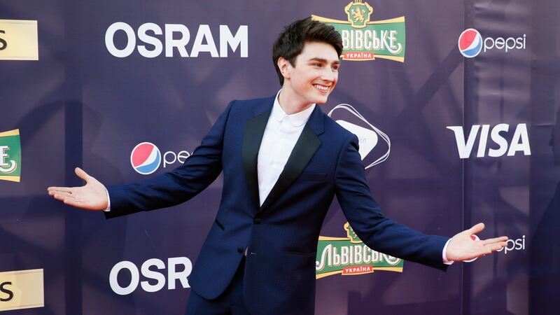 Ireland’s Brendan Murray arrives for the opening ceremony of the 62nd annual Eurovision Song Contest in Kiev, Ukraine on Sunday. Photograph: Sergey Dolzhenko/EPA