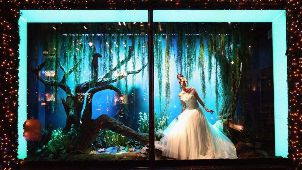 Christmas window in Harrods,   London, 2012. Photograph:  Oli Scarff/Getty Images