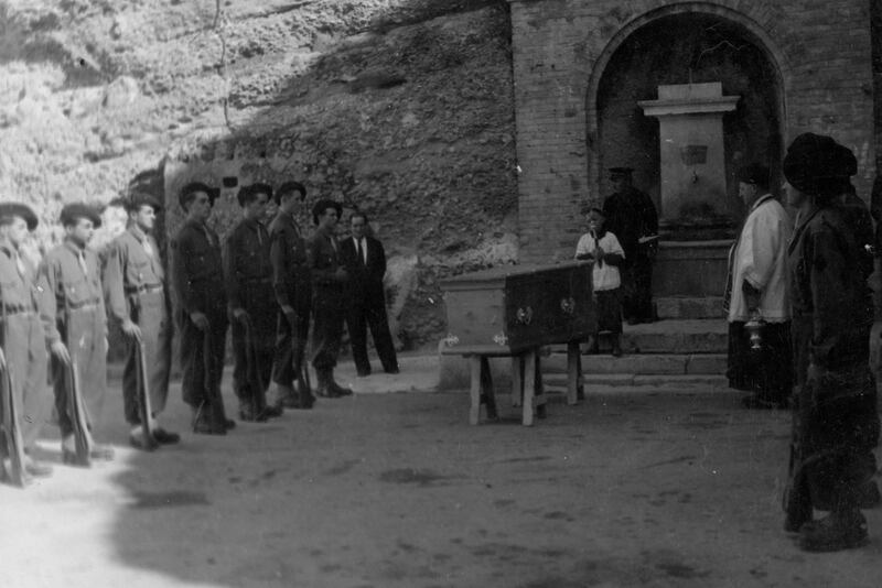French soldiers guard WB Yeats's coffin before its removal from Roquebrune to Ireland. Photograph: Irish Defence Forces