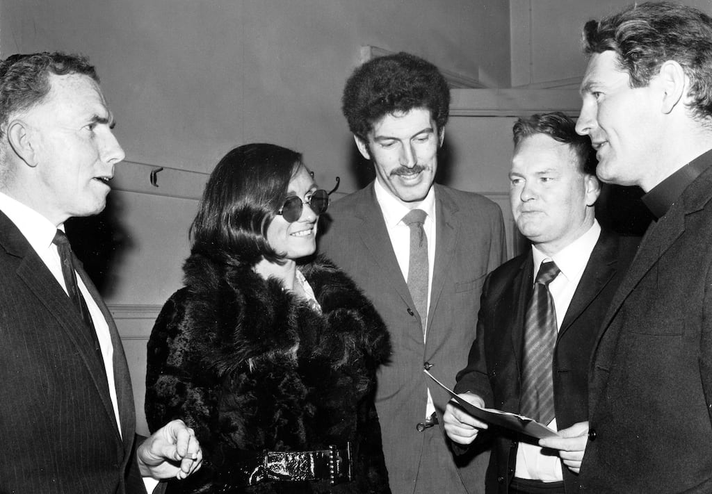 Dr James Loughran (left) at an Irish Family Planning Association meeting in the Town Hall with Fiona Poole, Brendan Walsh, Vincent McDowell and Prof Gerald Watson. Photograph: Jimmy McCormack