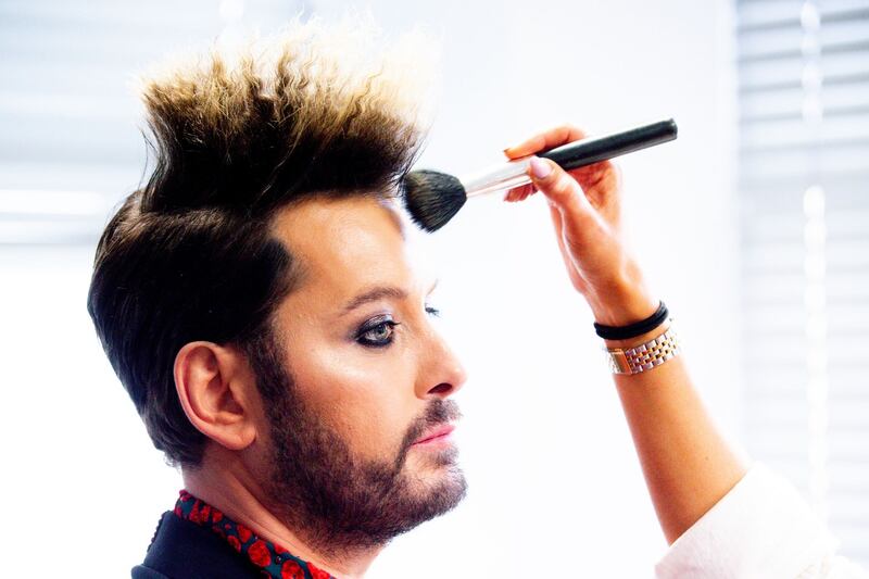 Brian Dowling at the pre-show make up. Photograph: Tom Honan / The Irish Times