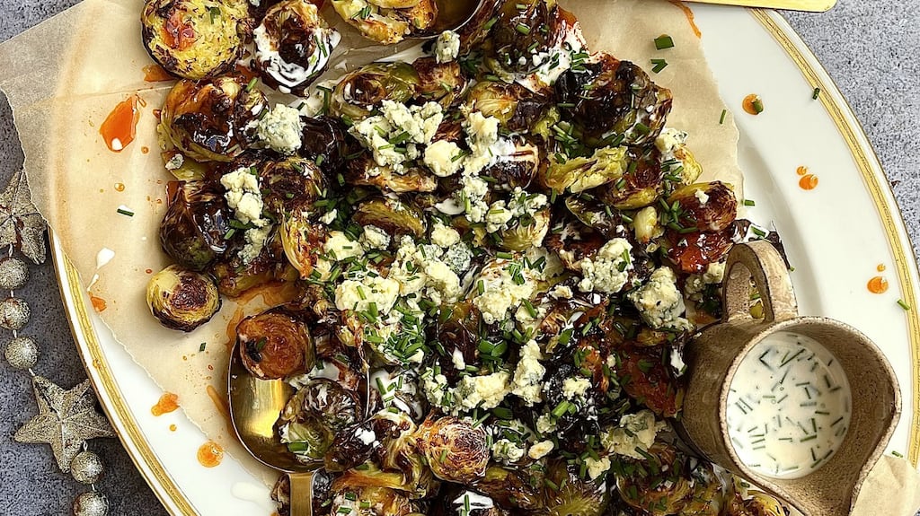 Vegetarian treat: buffalo Brussels sprouts