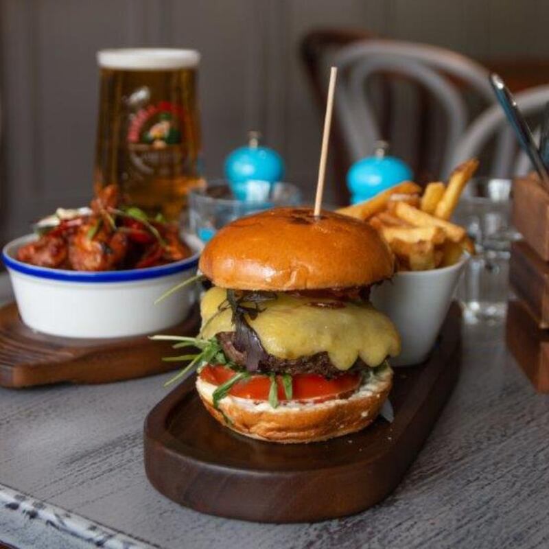 The Donnybrook: the burger at Oliver Dunne’s new gastropub has Gruyère cheese, truffle mayo, red-onion ketchup, rocket salad and fries