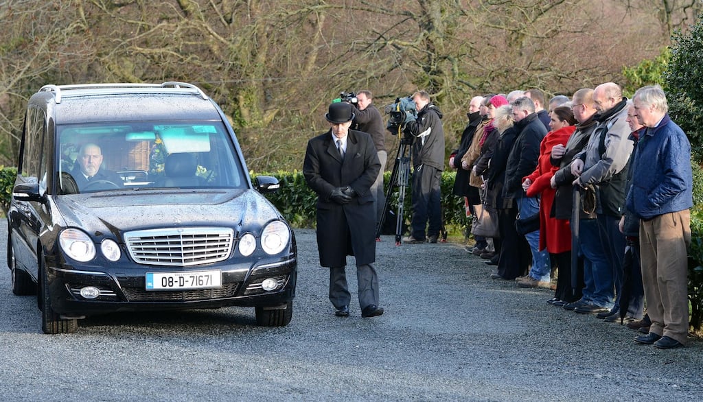 The funeral of Marie Fleming at the Church of the Holy Trinity, Castlemacadam , Co Wicklow, today.  Photograph: Eric Luke / The Irish Times