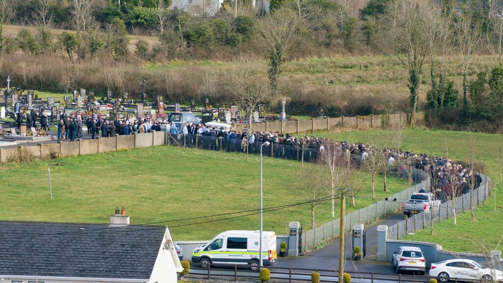 The funeral of Davey Reilly arriving at St Mary’s Cemetery in Carrick-on-Shannon.