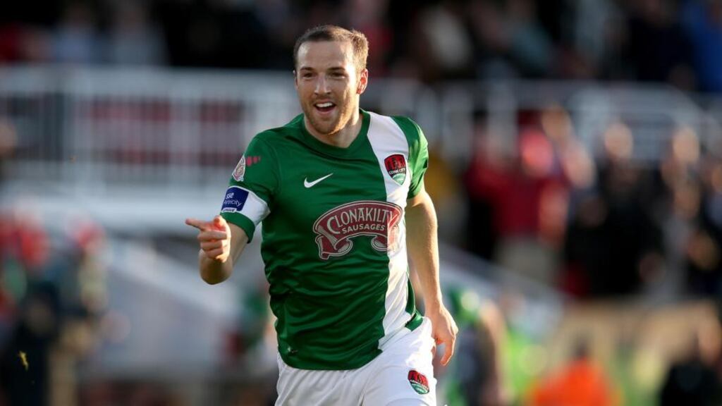 Karl Sheppard scored one of Cork City’s four goals in their 4-1 away win at Longford Town in the FAI Cup. Photograph: Ryan Byrne/Inpho