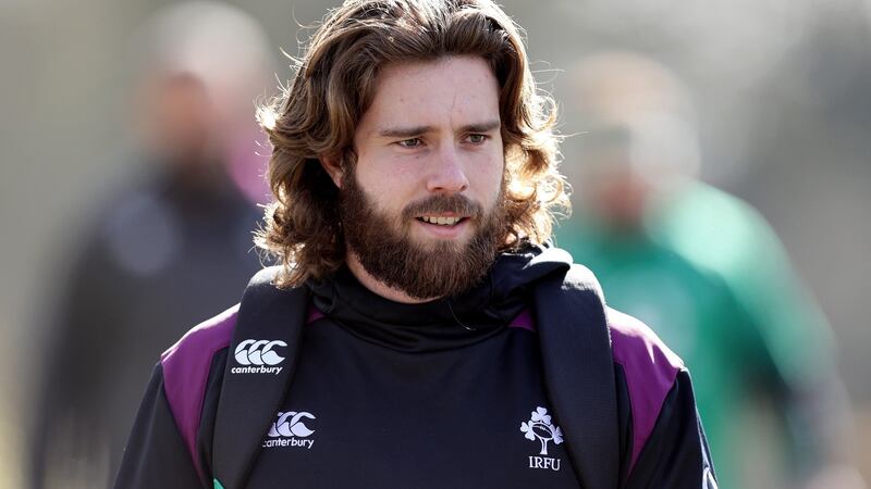 Mack Hansen will start on the right wing for Ireland against Scotland. Photograph: Laszlo Geczo/Inpho