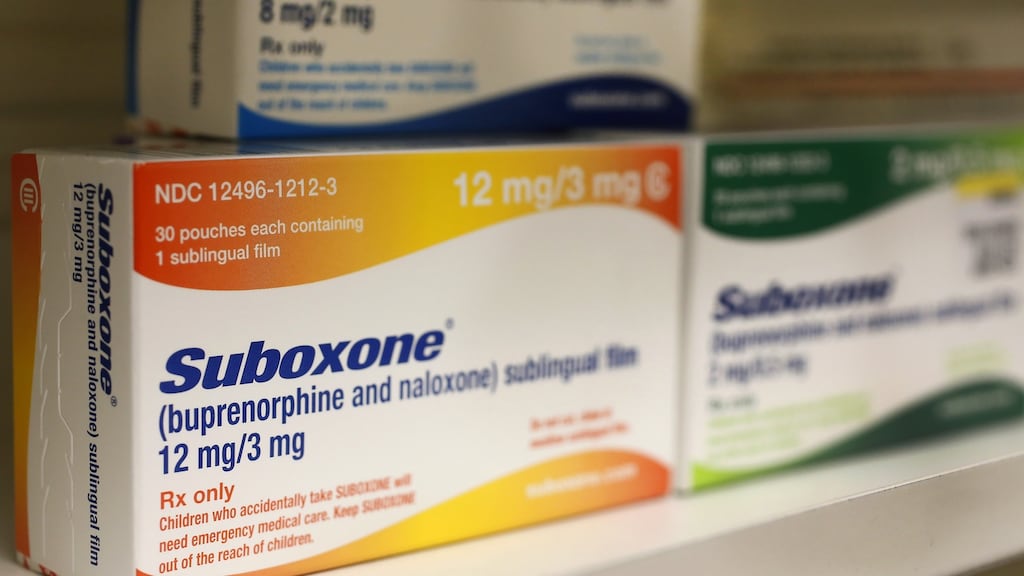 A box of Indivior’s Suboxone medication. Photograph: George Frey/Bloomberg