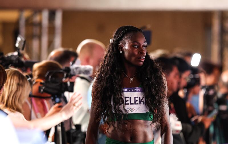 Ireland’s Rhasidat Adeleke after finishing fourth in the 400m. Photograph: Ryan Byrne/Inpho