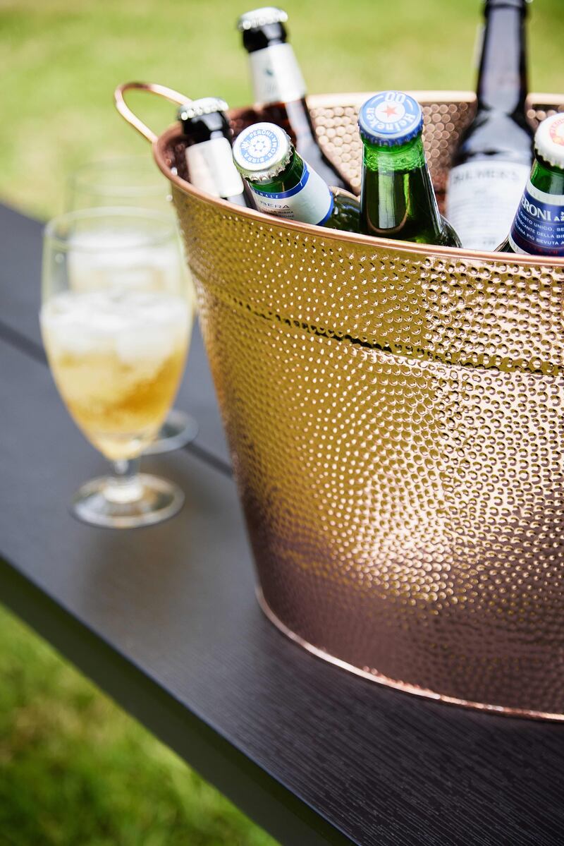 A stainless steel, drinks pail from Meadows & Byrne, €59.95, ex delivery.