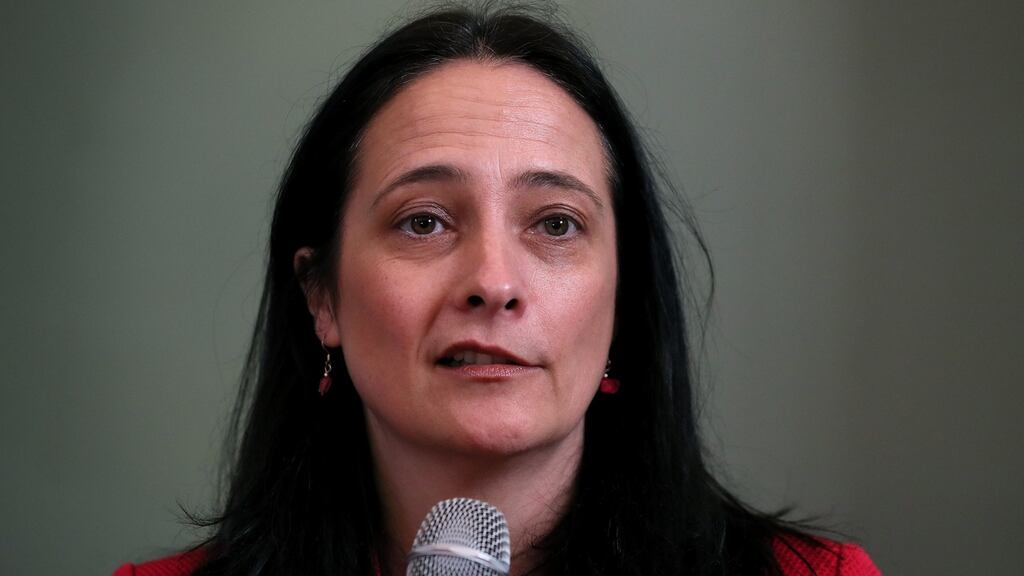 Also on the talks team led by Catherine Martin (above) will be Ossian Smyth, Roderic O’Gorman, Neasa Hourgian and Marc Ó Cathasaigh. Photograph: : Brian Lawless/PA