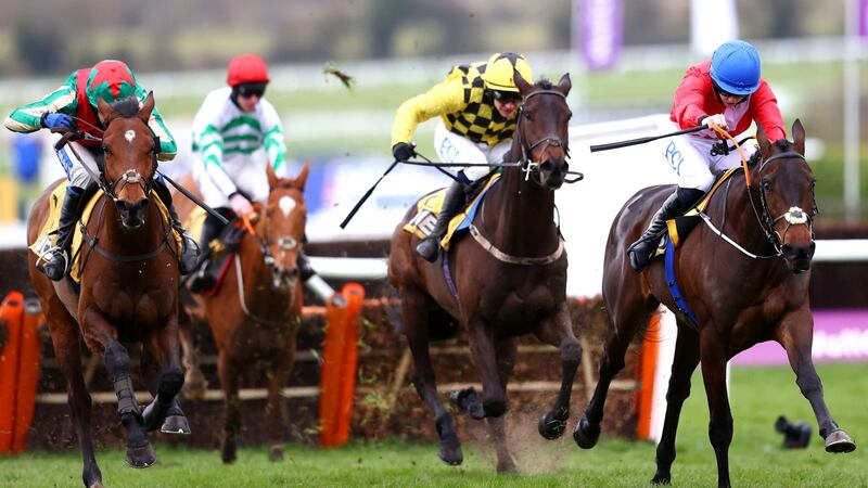 Quilixios (right) was Rachael Blackmore’s last winner of the week at Cheltenham but why do so many owners look to Ireland? Photo: Michael Steele/PA Wire