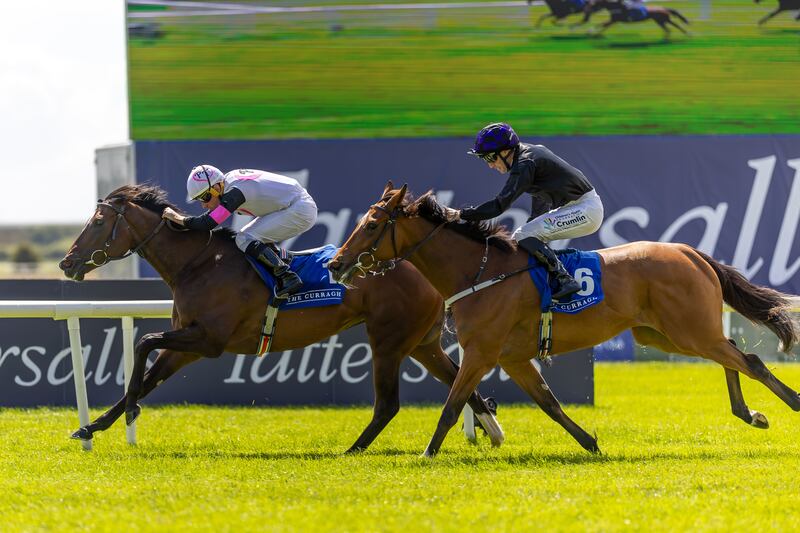Ryan Moore on Porta Fortuna wins The Lanwades Stud Stakes at The Curragh on Sunday. Photograph: Morgan Treacy/INPHO