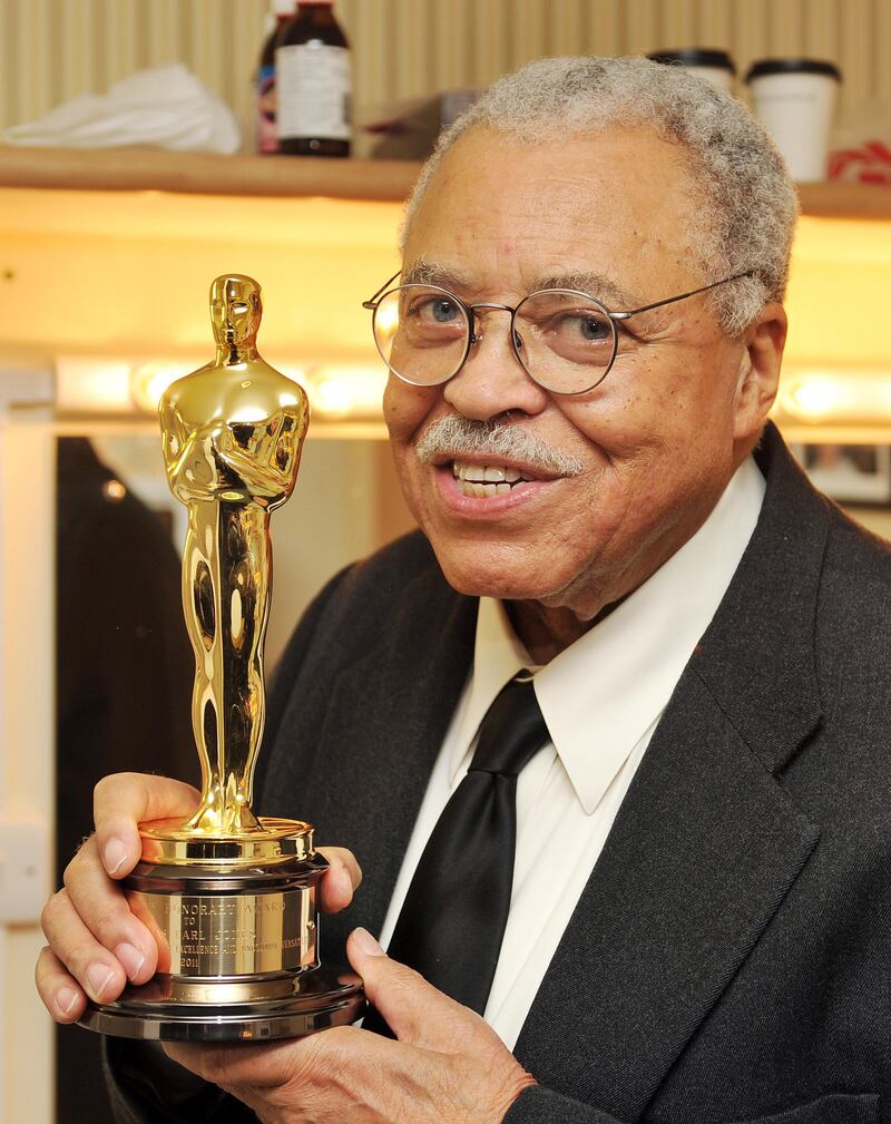 James Earl Jones with his lifetime achievement Oscar. Photograph: John Stillwell/PA