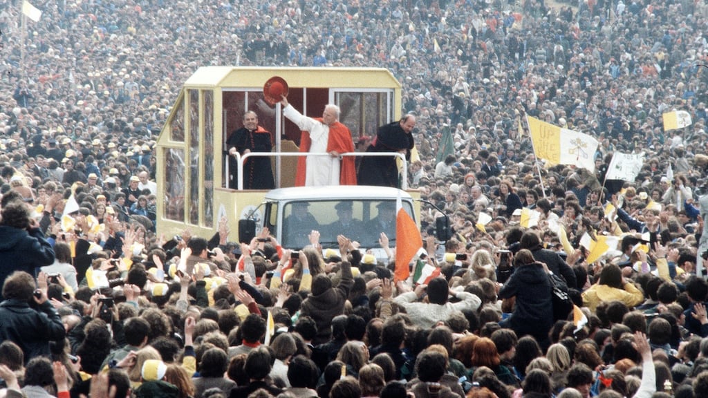 Pope John Paul II’s visit in 1979: the final hope in a last-ditch stand against an inexorable secularist tide? Photograph: Anwar Hussein/WireImage
