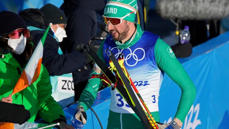 Ireland’s Thomas Maloney Westgaard competed in his preferred event, the Cross-Country 15km Classic, on Friday. Photograph: Alessandra Tarantino/AP