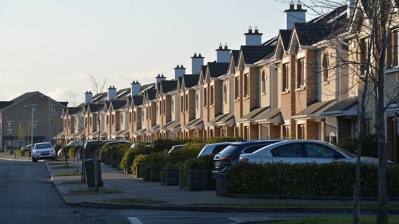 Residential housing with solar panels in Sallins. Photograph: Alan Betson / The Irish Times
