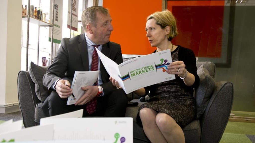 Minister for Agriculture Michael Creed and Bord Bia chief executive Tara McCarthy at the launch of the report.