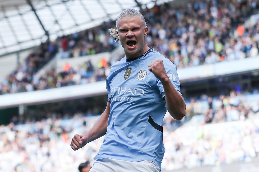 It can now be confirmed that Manchester City's Erling Haaland is very good at football. Photograph: James Gill - Danehouse/Getty Images