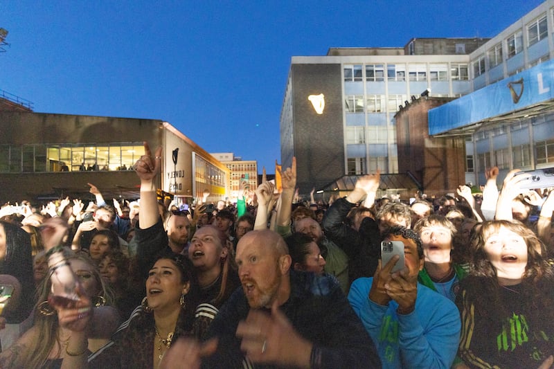 There was no rain thankfully, as there’s no shelter. Photograph: Tom Honan