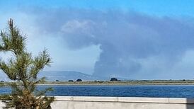 Dublin Fire Brigade battling gorse fire on Howth Head