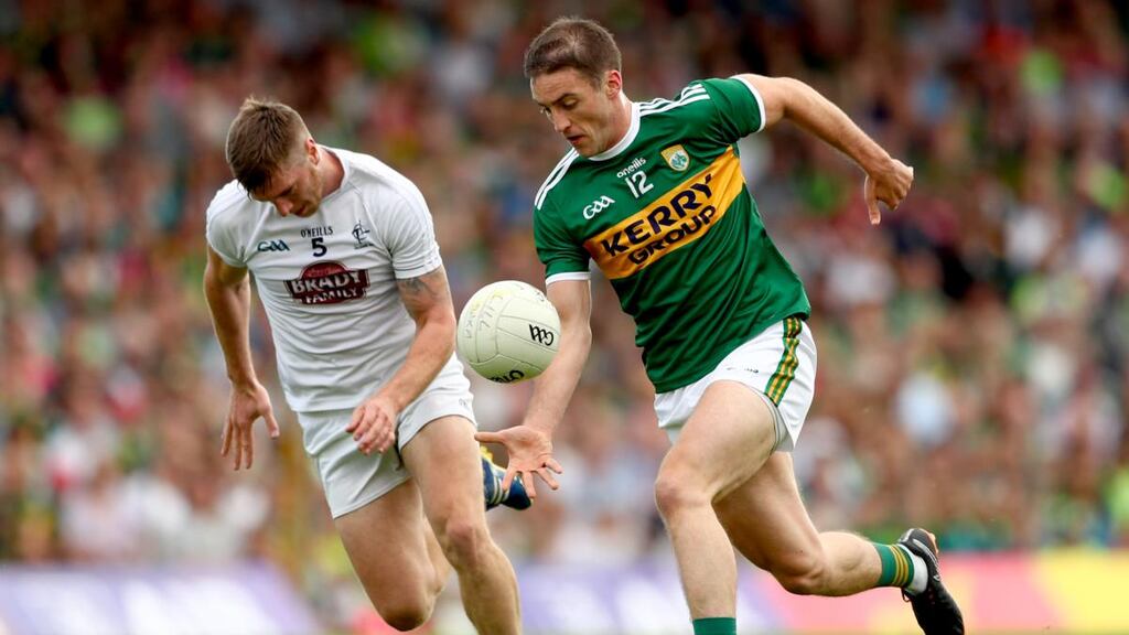 Stephen O’Brien in action against Kildare at Fitzgerald Stadium. “There’s this thing about Kerry having a bad year but we only just had one bad performance.” Photograph: James Crombie/Inpho