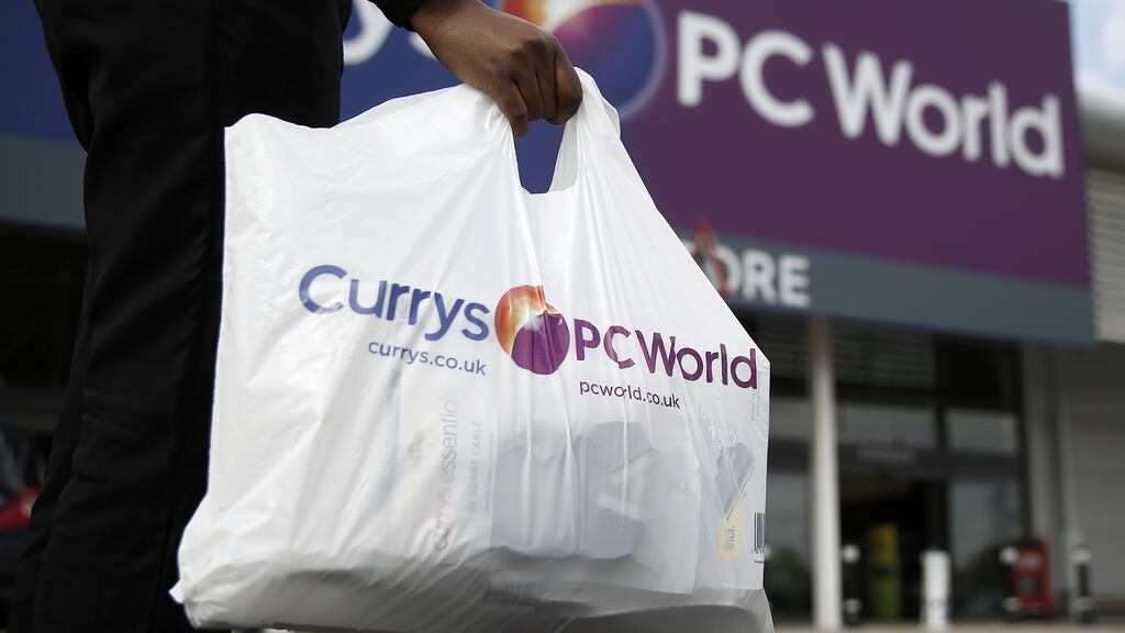 Dixons, which trades as Carphone Warehouse and Currys PC World, said online sales were making up for about two-thirds of store sales lost due to closure. Photograph: Simon Dawson/Bloomberg