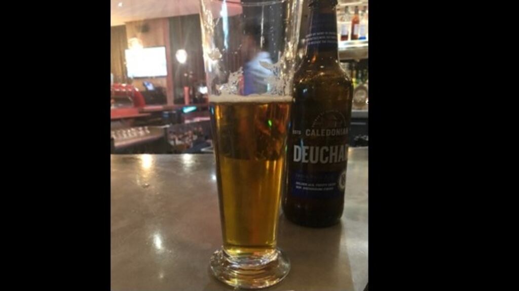 The beer that the journalist was accidentally charged £55,000 for at a Manchester hotel. Photograph: Peter Lalor/PA Wire