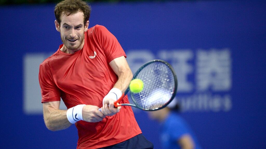 Andy Murray in action during the Zhuhai Championships. Photograph: PA