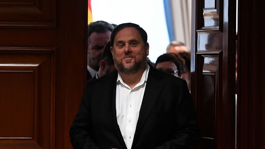 Catalonia’s former vice-president and elected member of parliament Oriol Junqueras: in jail since autumn 2017. Photograph: Pierre-Philippe Marcou/AFP/Getty
