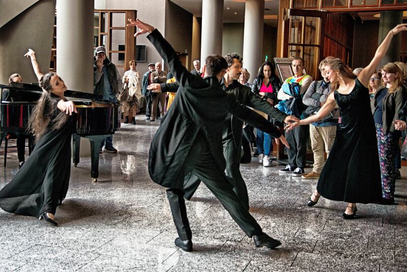 Spontaneous free pop-up events delight audiences in unexpected locations around Wexford. Photo: Pádraig Grant