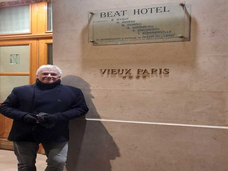 Peter Hollywood, the Belfast author, in Paris