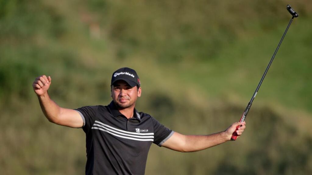 Jason Day celebrates after winning the 2015 PGA Championship at Whistling Straits. Day held off Jordan Spieth to win his first major title. Photo:Jae Hong/PA