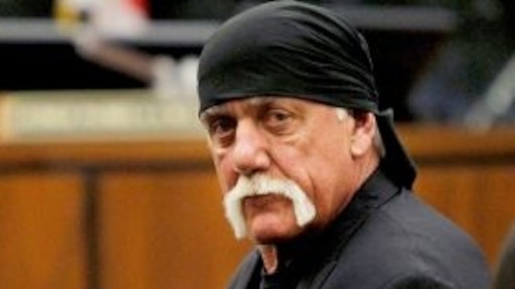 Terry Bollea, known as Hulk Hogan, sits in court during his trial against Gawker Media, in Florida last March. Photograph: Reuters
