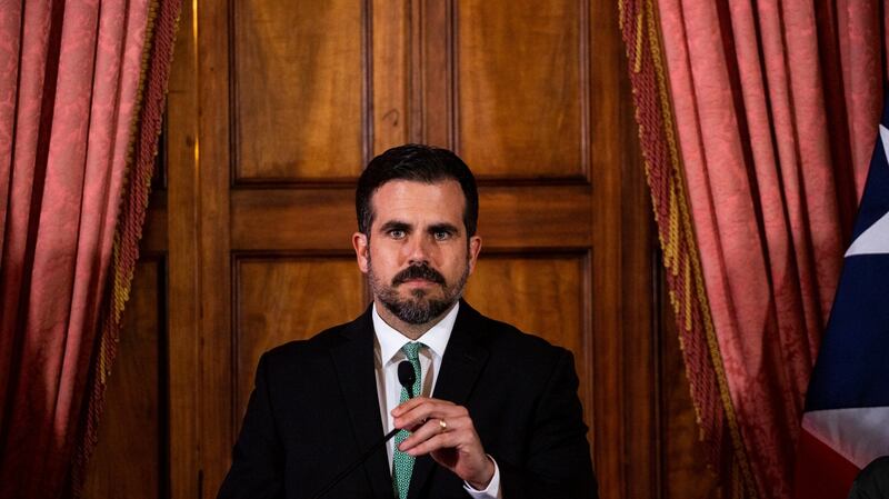 Puerto Rico’s governor, Ricardo Rosselló, giving a news conference in San Juan on July 16th. Photograph: Erika P Rodriguez/New York Times