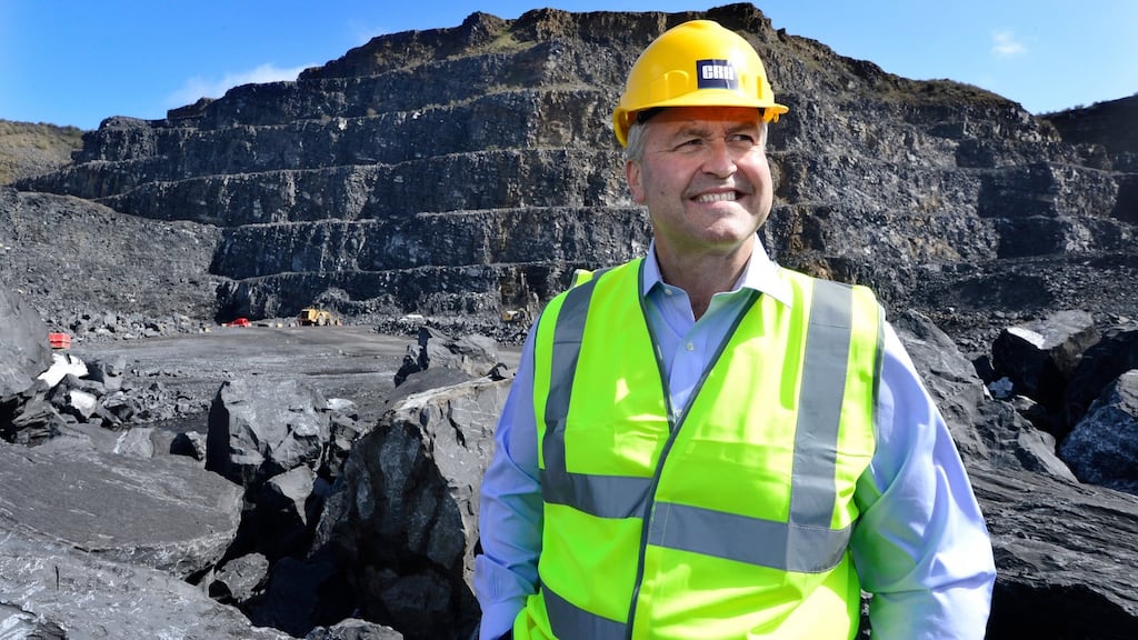 CRH chief executive Albert Manifold in a Roadstone Cement Quarry in Dublin. Photograph: Cyril Byrne