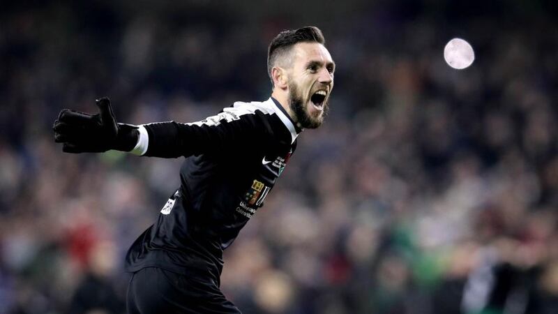 Cork City’s Mark McNulty: “To win a double in front of the Dundalk fans . . . I loved it.” Photograph: Ryan Byrne/Inpho