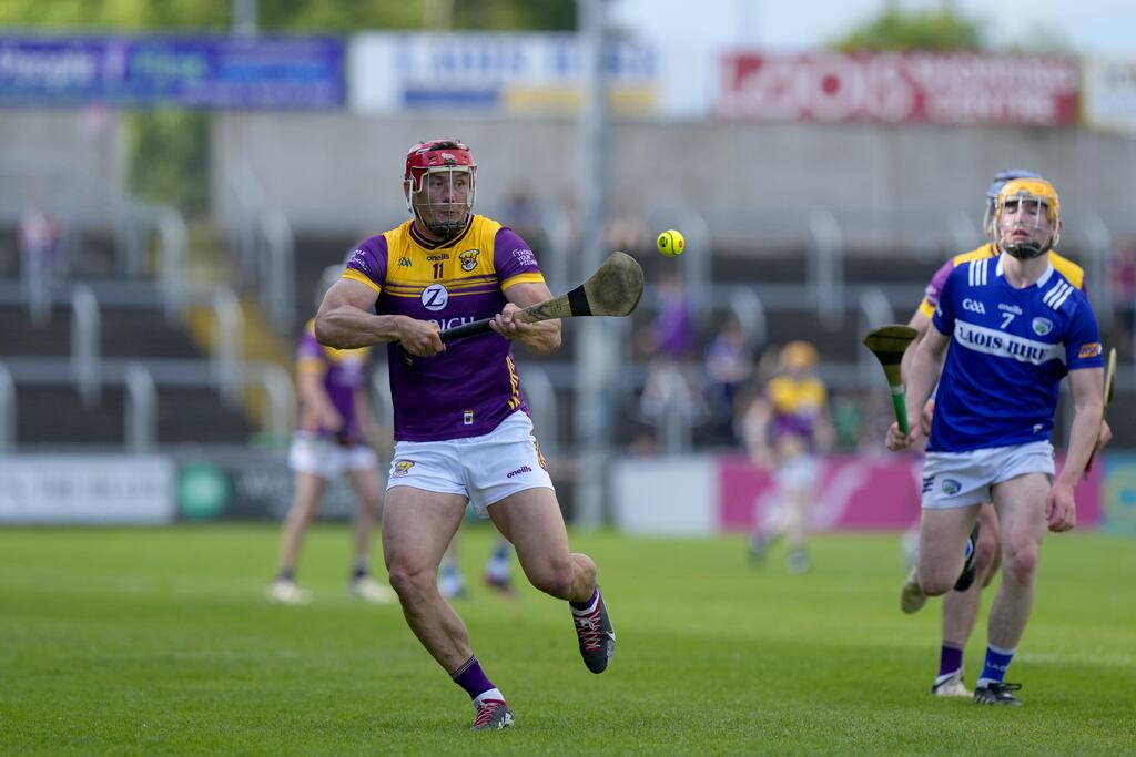 Lee Chin of Wexford in All-Ireland preliminary action against Laois. Photograph: James Lawlor/Inpho