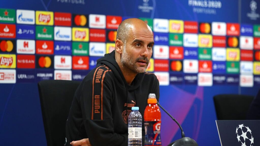 Pep Guardiola: “I feel the time has arrived to be ourselves. We will respect our opponents, of course, but in this game I want to see my team show who they are.” Photograph: AFP/Getty