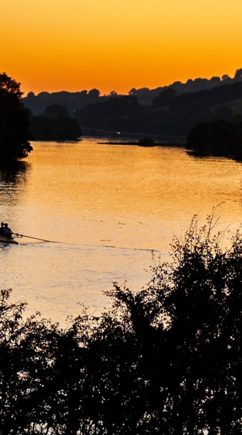 Young rowers from Skibbereen Rowing Club undertake a training session on the River Ilen at the end of a day of sunshine in West Cork. Photograph: Andy Gibson