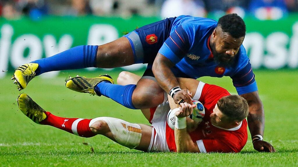Mathieu Bastareaud, who looks leaner and fitter, in action against Canada at Stadium MK, Milton Keynes. Photograph: Reuters