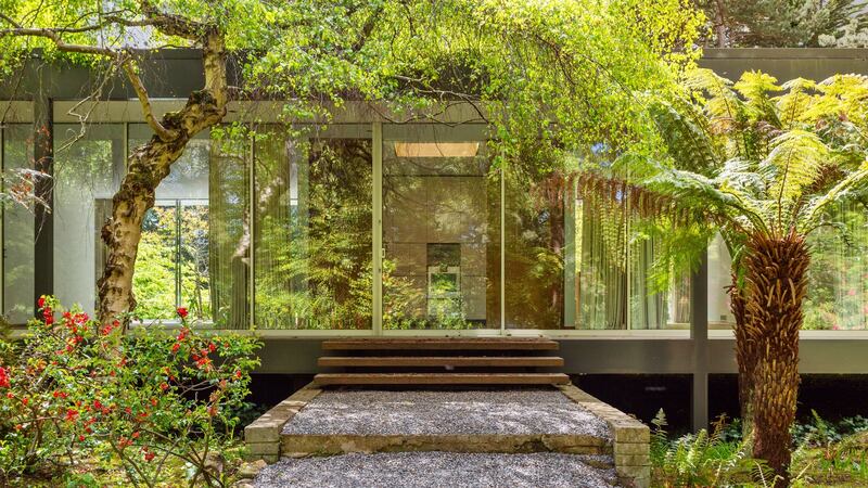 Entrance and terrace outside kitchen on north side