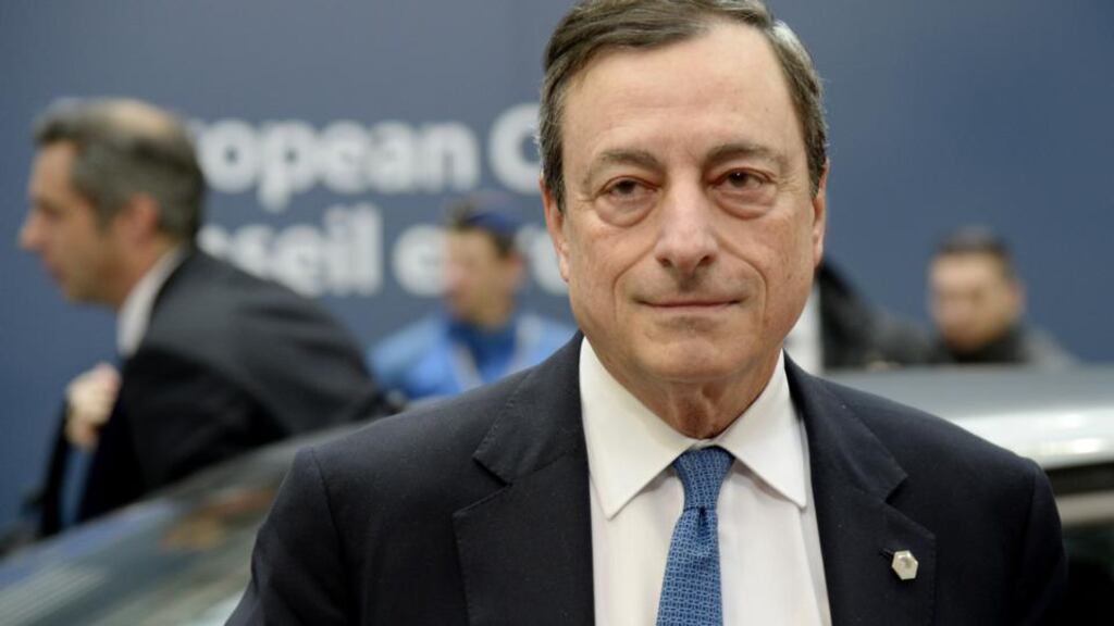 ECB chief Mario Draghi said quantitative easing will continue until there’s sustained improvement in inflation. Photograph: Thierry Charlier/AFP/Getty Images