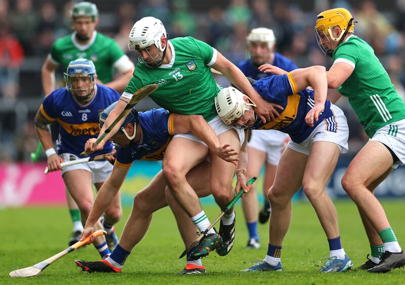 Limerick’s Aaron Gillane in action against Tipperary. Photograph: James Crombie/Inpho