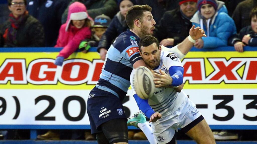 Leinster’s Dave Kearney (in white) is hoping to secure wing birth for the province’s European Cup tie against Castres on Saturday. Photograph: Simon King/Inpho