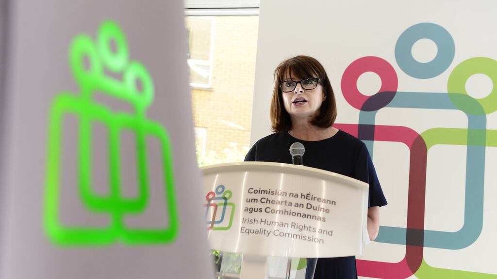 Irish Human Rights and Equality Commission chief commissioner Emily Logan described workplace discrimination against these people as “persistent and pernicious”. Photograph: Cyril Byrne