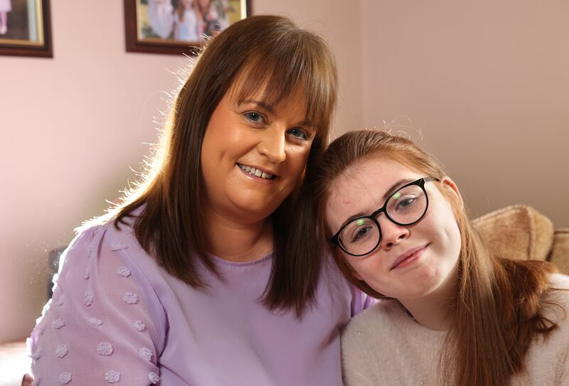 Gráinne Reid with her daughter Rebecca (13) at home in Ardagh, Co Longford. Photograph: Dara Mac Donaill
