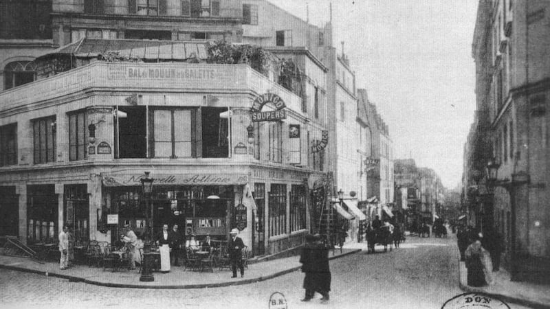 A photograph of the Cafe Nouvelle Athènes, where Moore spent a lot of time, circa 1900
