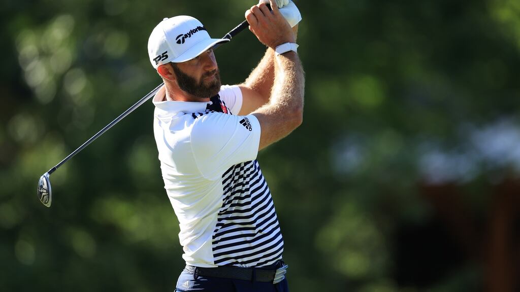 Dustin Johnson  plays his shot from the 18th tee during the second round of The Memorial Tournament on July 17th  at Muirfield Village Golf Club in   Ohio. Photograph: Andy Lyons/Getty Images