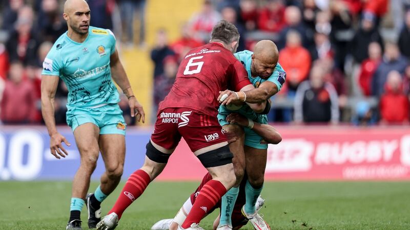 Peter O’Mahony was instrumental for Munster, particularly at the breakdown. Photograph: Dan Sheridan/Inpho